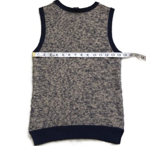 Theory Cashmere Blend Blue/Tan Chaz B Sweater Vest, S - Picture 6 of 7